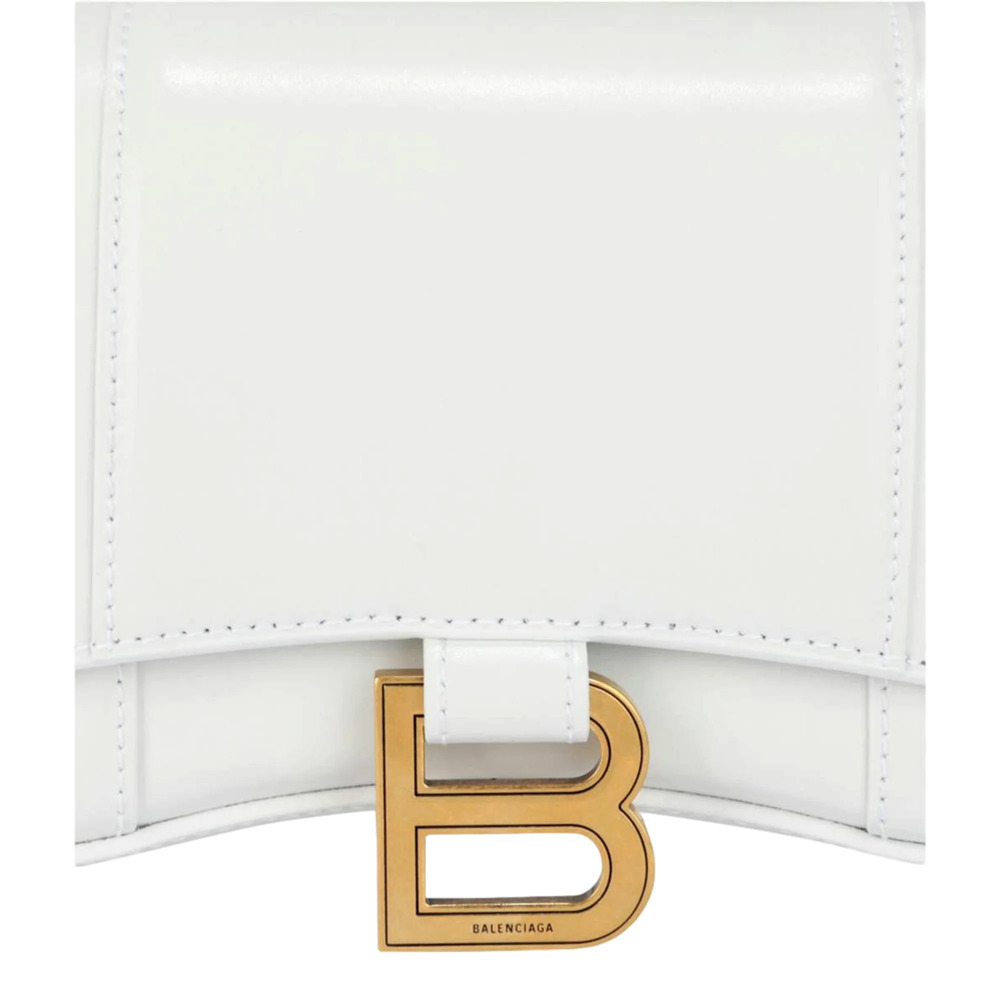 Balenciaga Hourglass White Smooth Calfskin Leather Wallet on Chain Crossbody - Picture 4 of 5
